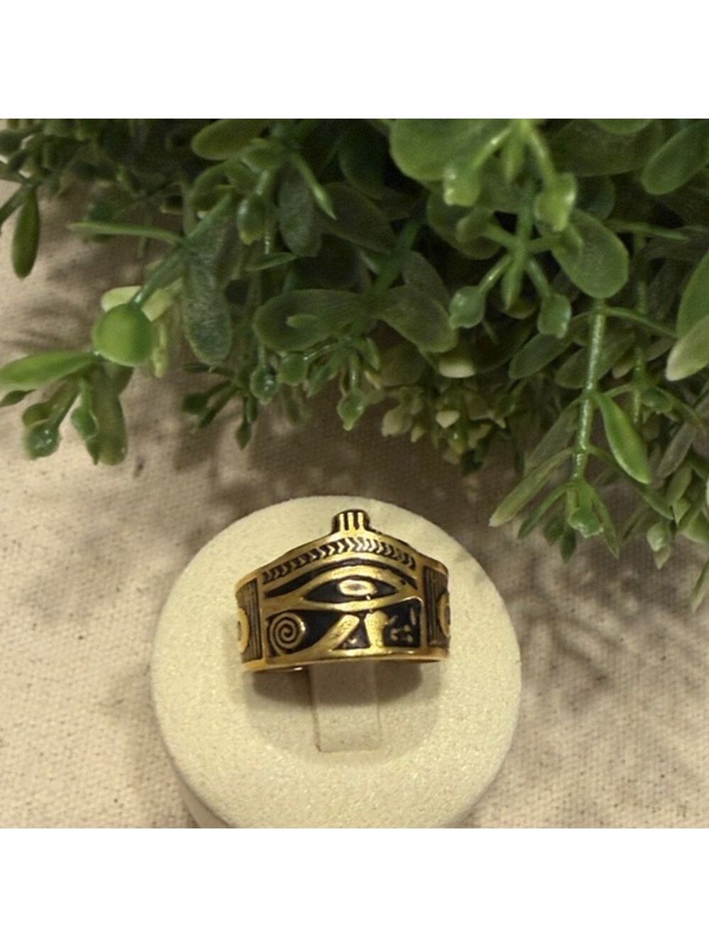 Unisex Boho Vintage Ring | Women’s Ring  | Men’s Ring | Gold Eye of Horus Ring